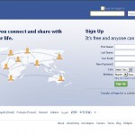 Úvodní stránka Facebook – login